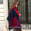 2017 Moda Inverno Floral Jacquard Pashmina Poncho Xaile De Inverno Grosso Pashmina Envoltório Com Mangas